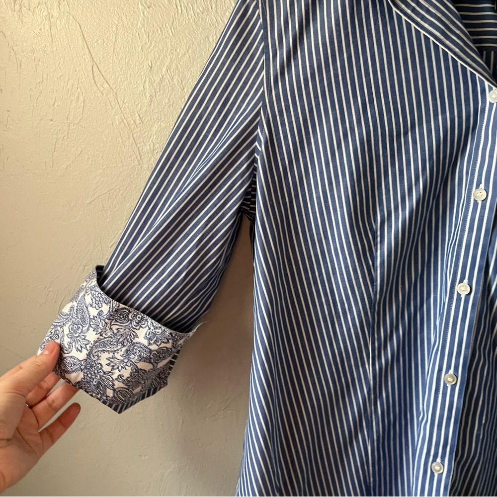 Talbots Wrinkle Resistant Striped Button-Down Shi… - image 3